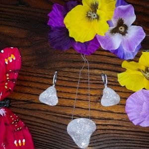 Sliver earrings and necklace set